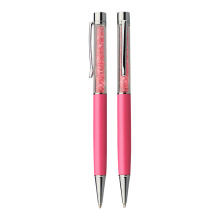Popular gift pens with crystals inside multi color ball pen for girl